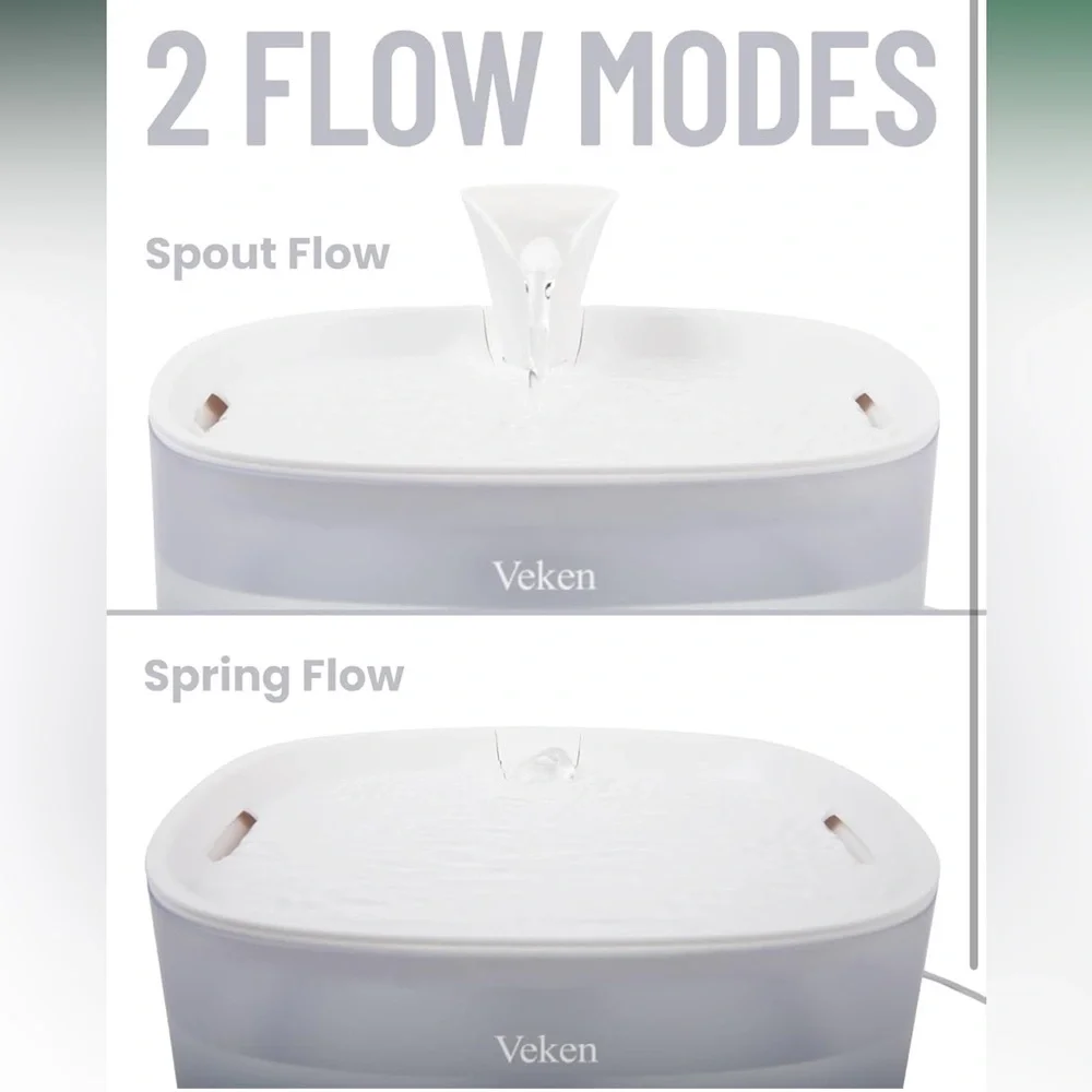 Veken Pet Water Fountain, 84oz/2.5L Automatic(NWT)white..dogs and cats
